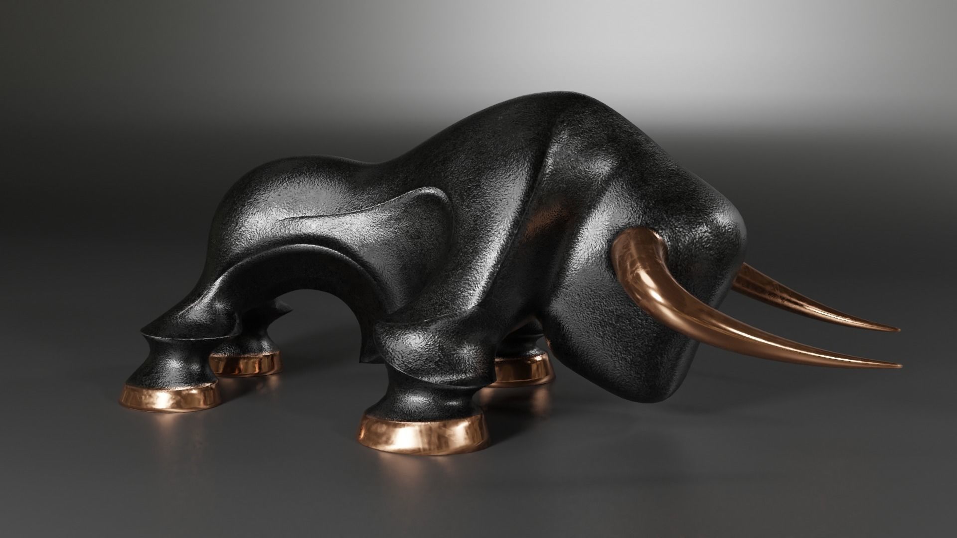 3D asset Decorative bull statue CGTrader