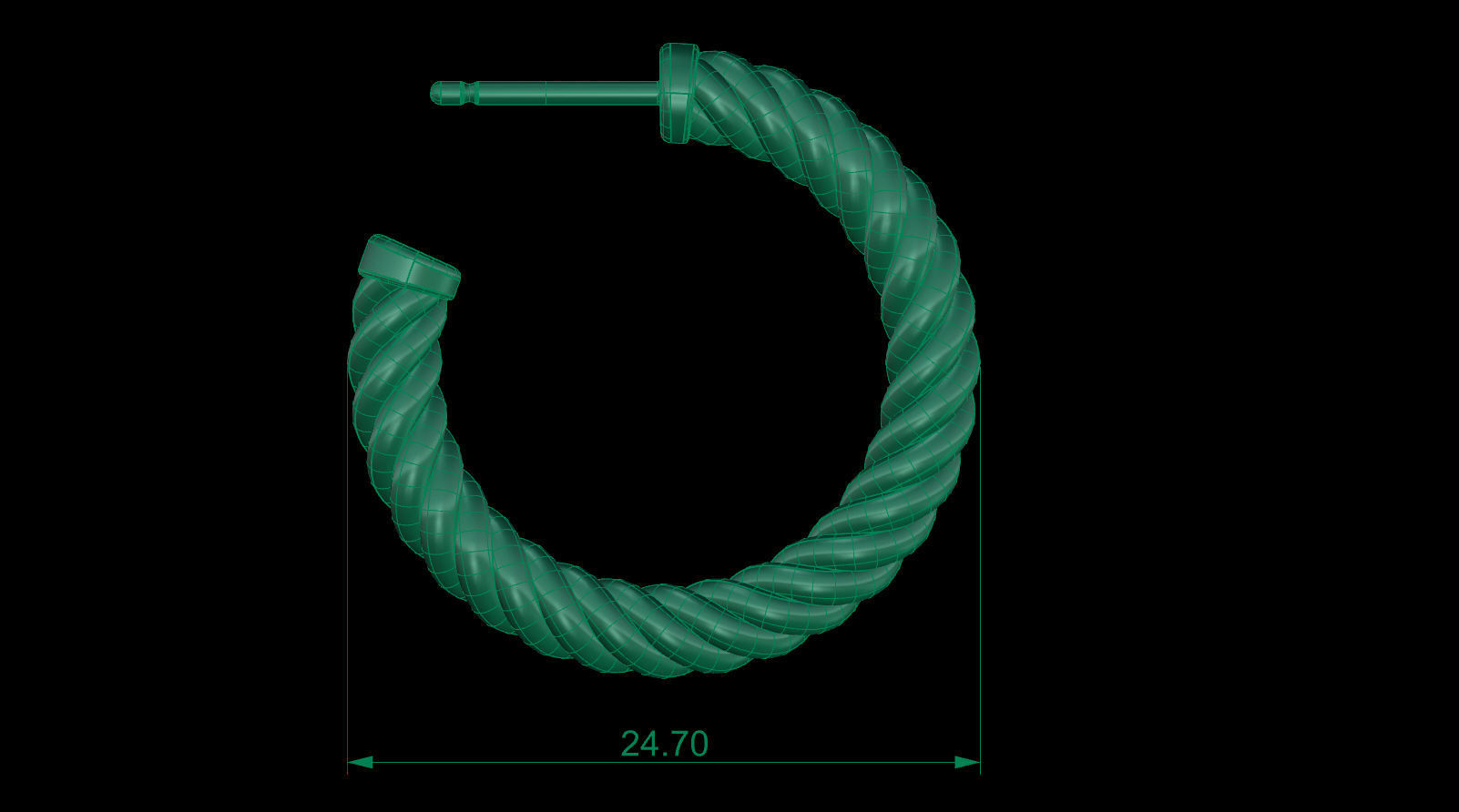 3D model Cable Hoop Earrings VR / AR / lowpoly CGTrader