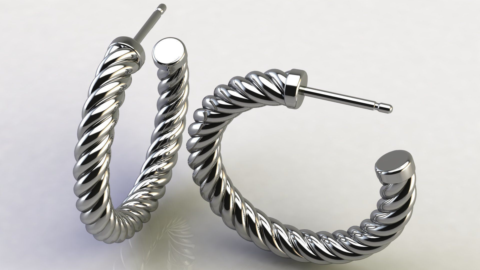 3D model Cable Hoop Earrings VR / AR / lowpoly CGTrader