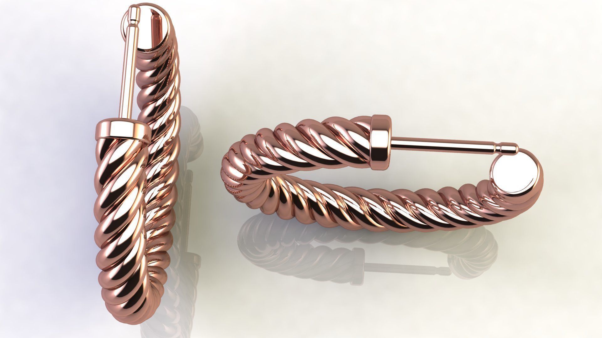 3D model Cable Hoop Earrings VR / AR / lowpoly CGTrader