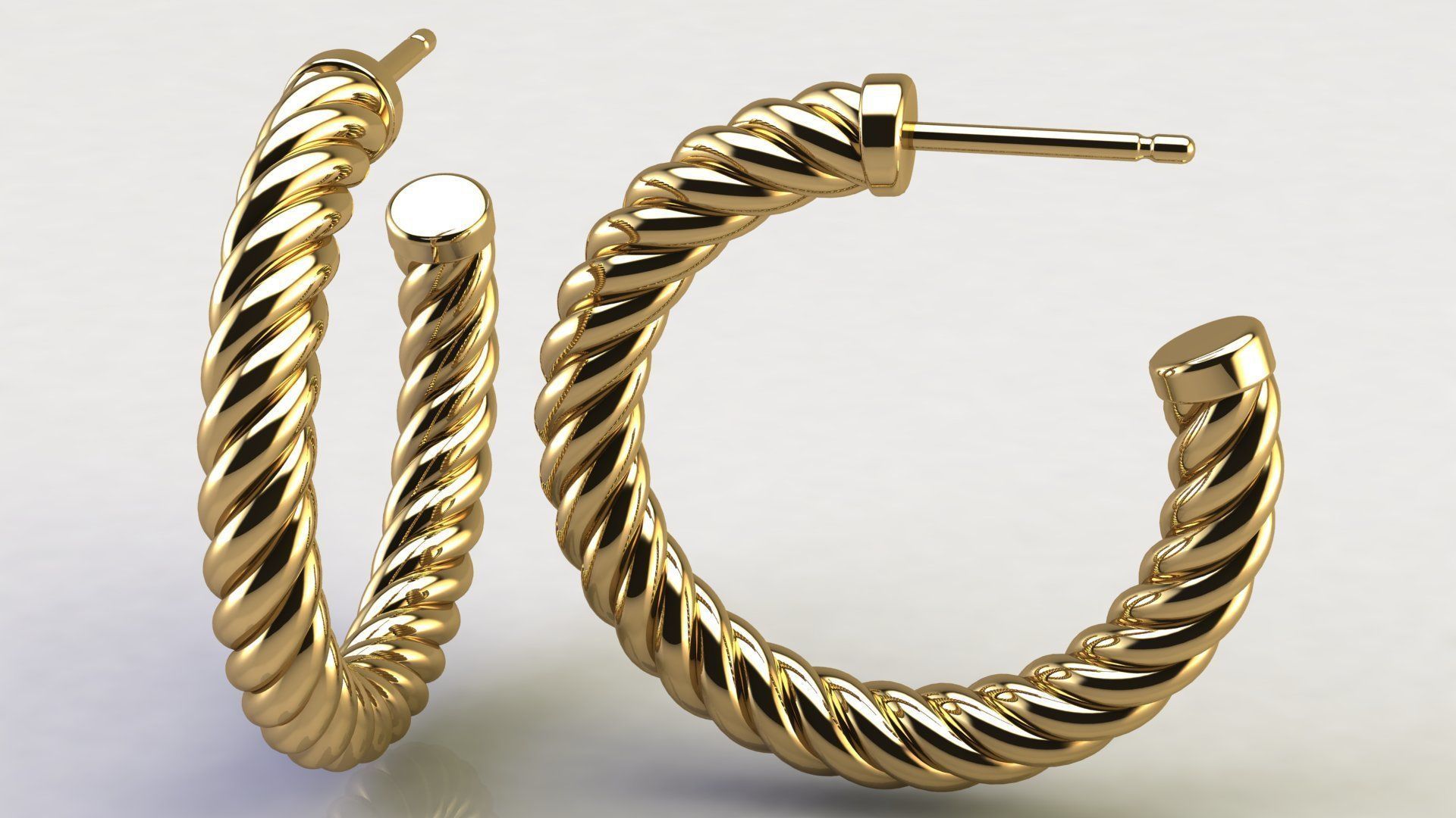 3D model Cable Hoop Earrings VR / AR / lowpoly CGTrader