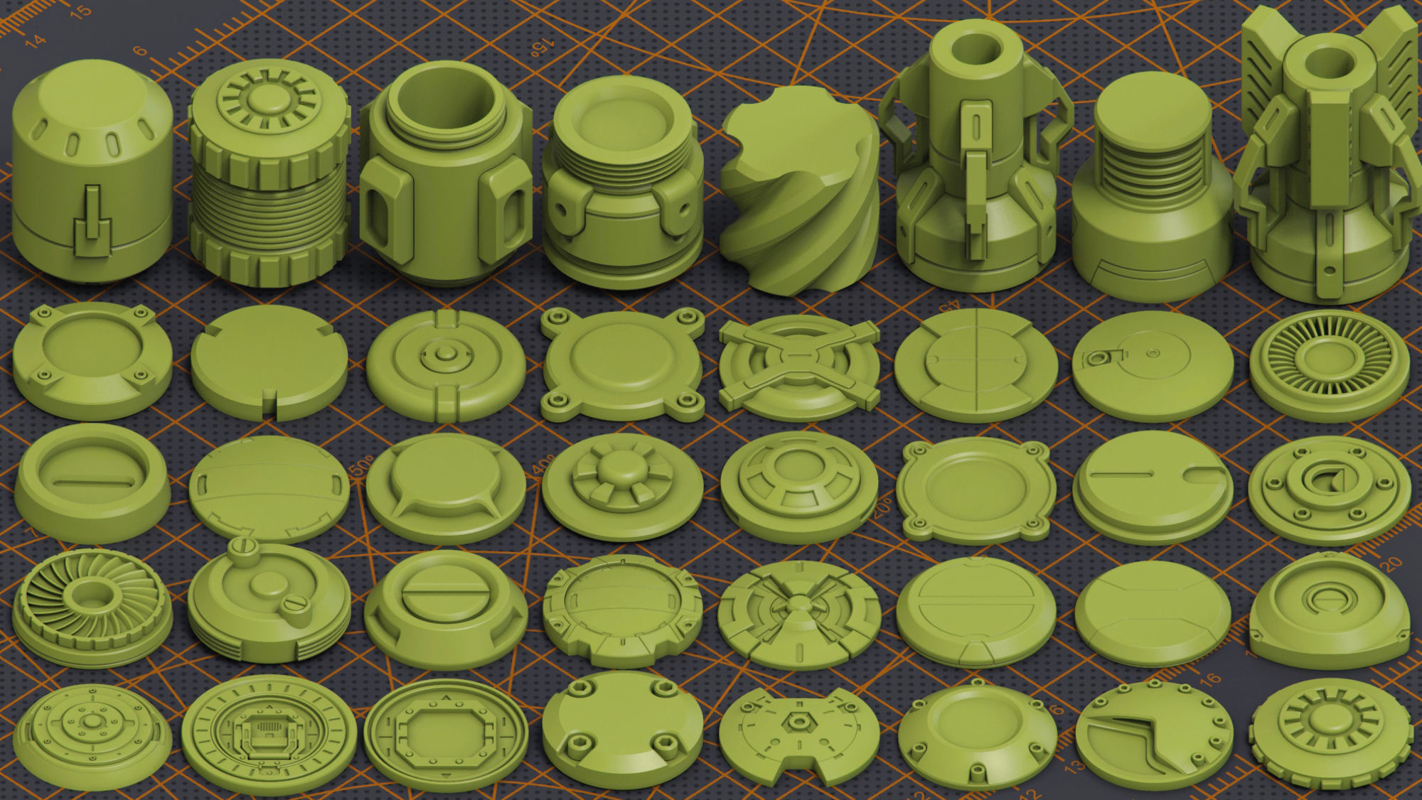 Mega Pack Hard Surface Kitbash 320 DETAILS 3D model | CGTrader