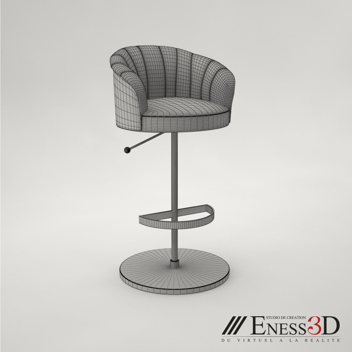 Pro Bar Stool bidendum Fendi 3D model CGTrader