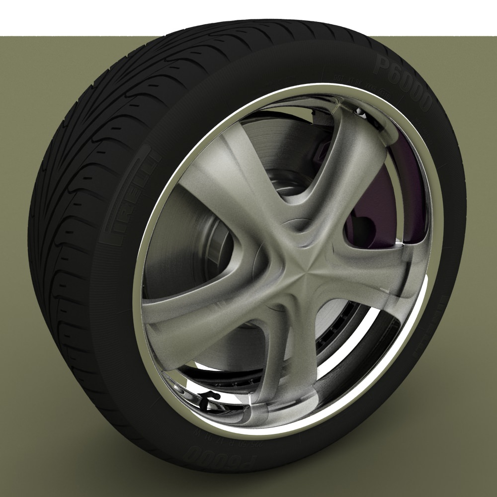 Rotating Rims Car rotating rim free VR / AR / low-poly 3D model animated rigged ...