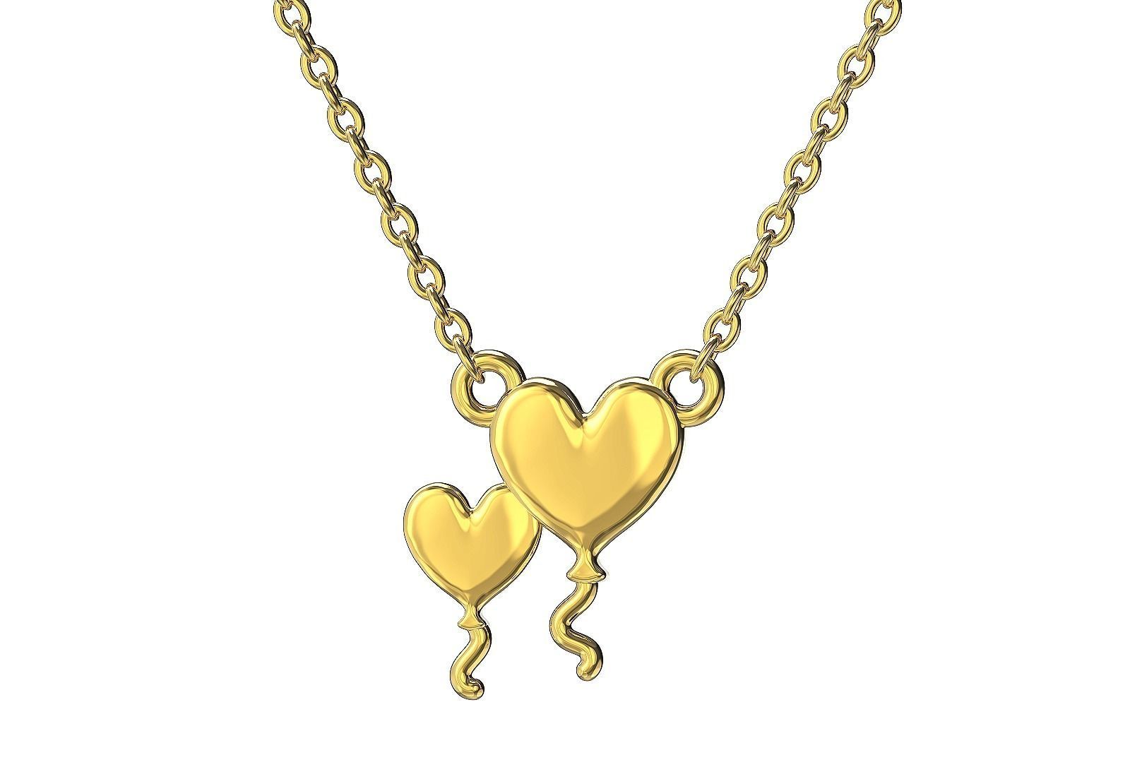 Heart balloons necklace