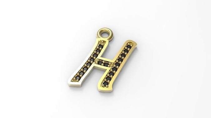 alphabets big h letter pendant 3d model 3d printable cgtrader