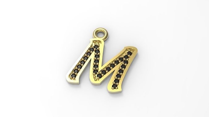 alphabets big m letter pendant 3d model 3d printable cgtrader