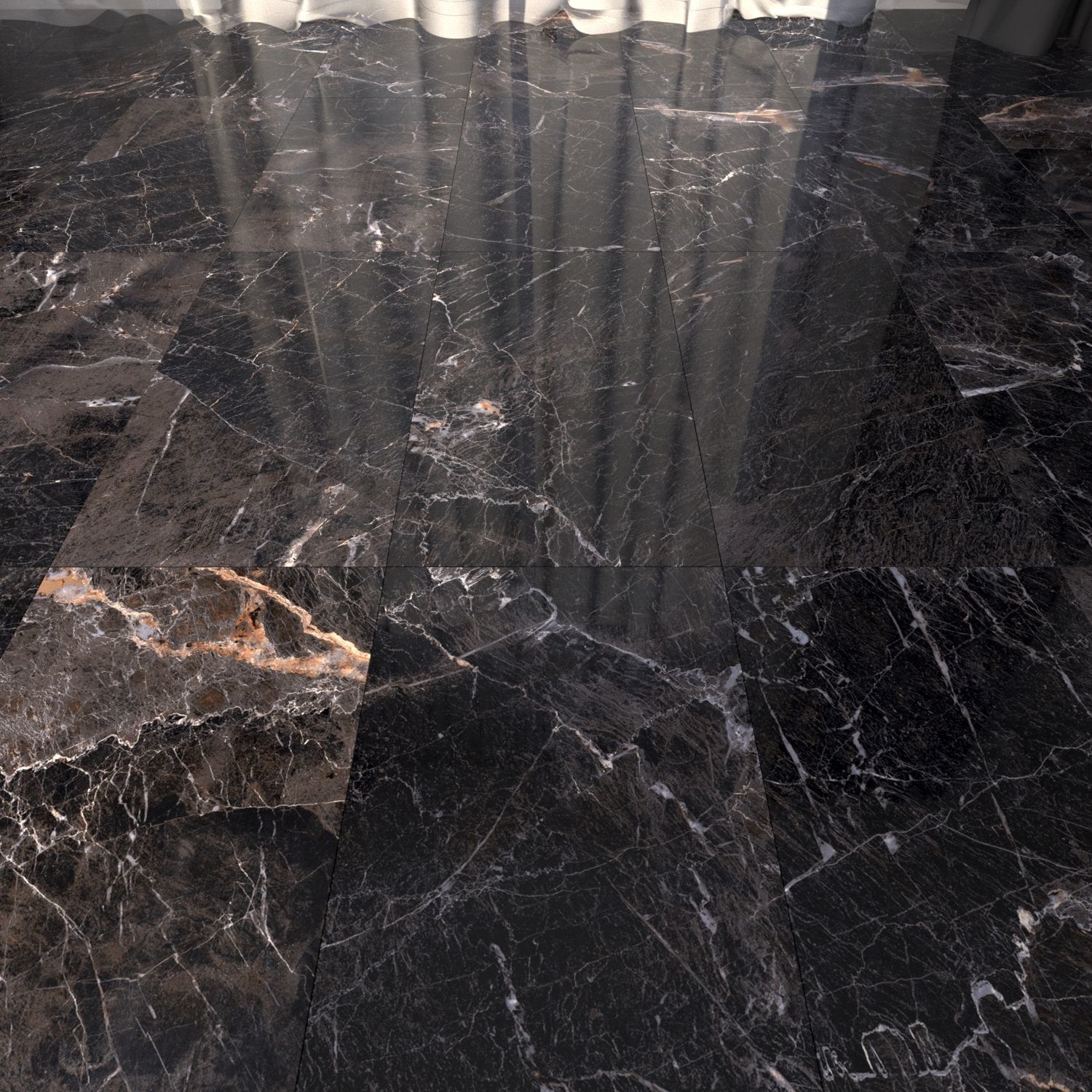 Marble Floor Java Black Set 3