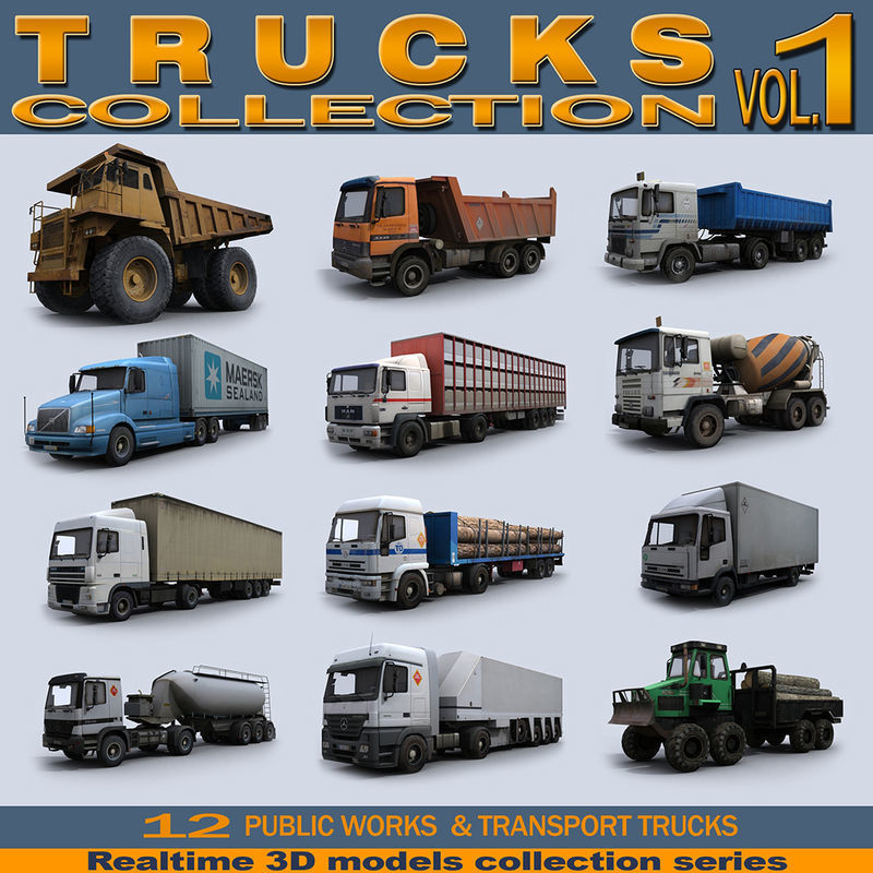 3D asset Trucks Collection CGTrader