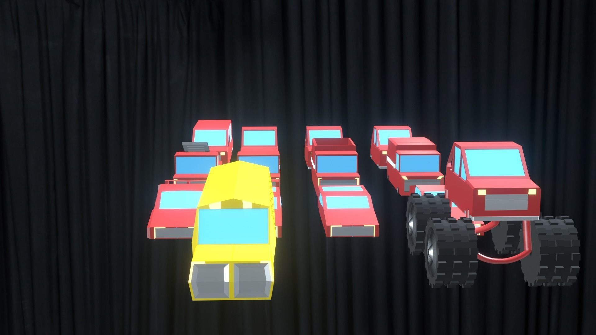 3D model Blender car pack 14 cars VR / AR / lowpoly CGTrader