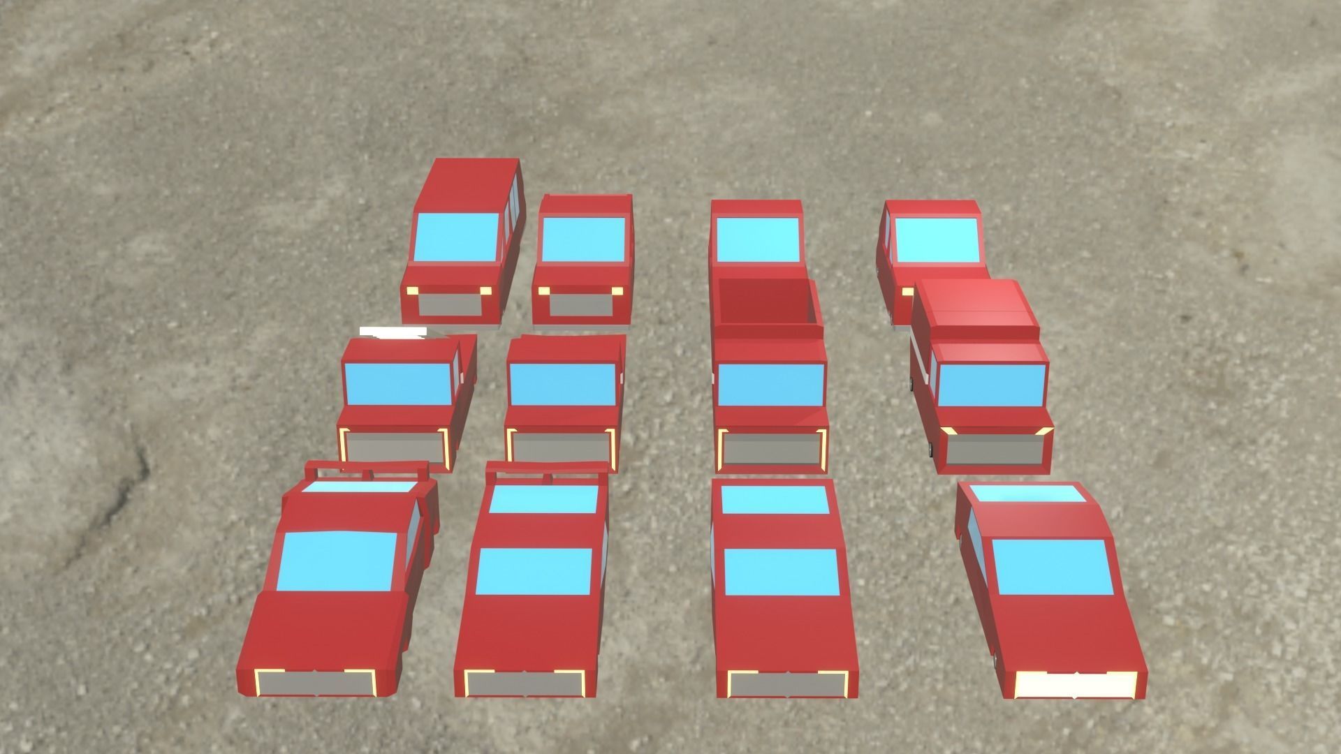 3D model Blender car pack 14 cars VR / AR / lowpoly CGTrader