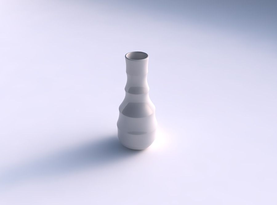 Vase curved with pronounced horizontal sections 3D model 3D printable