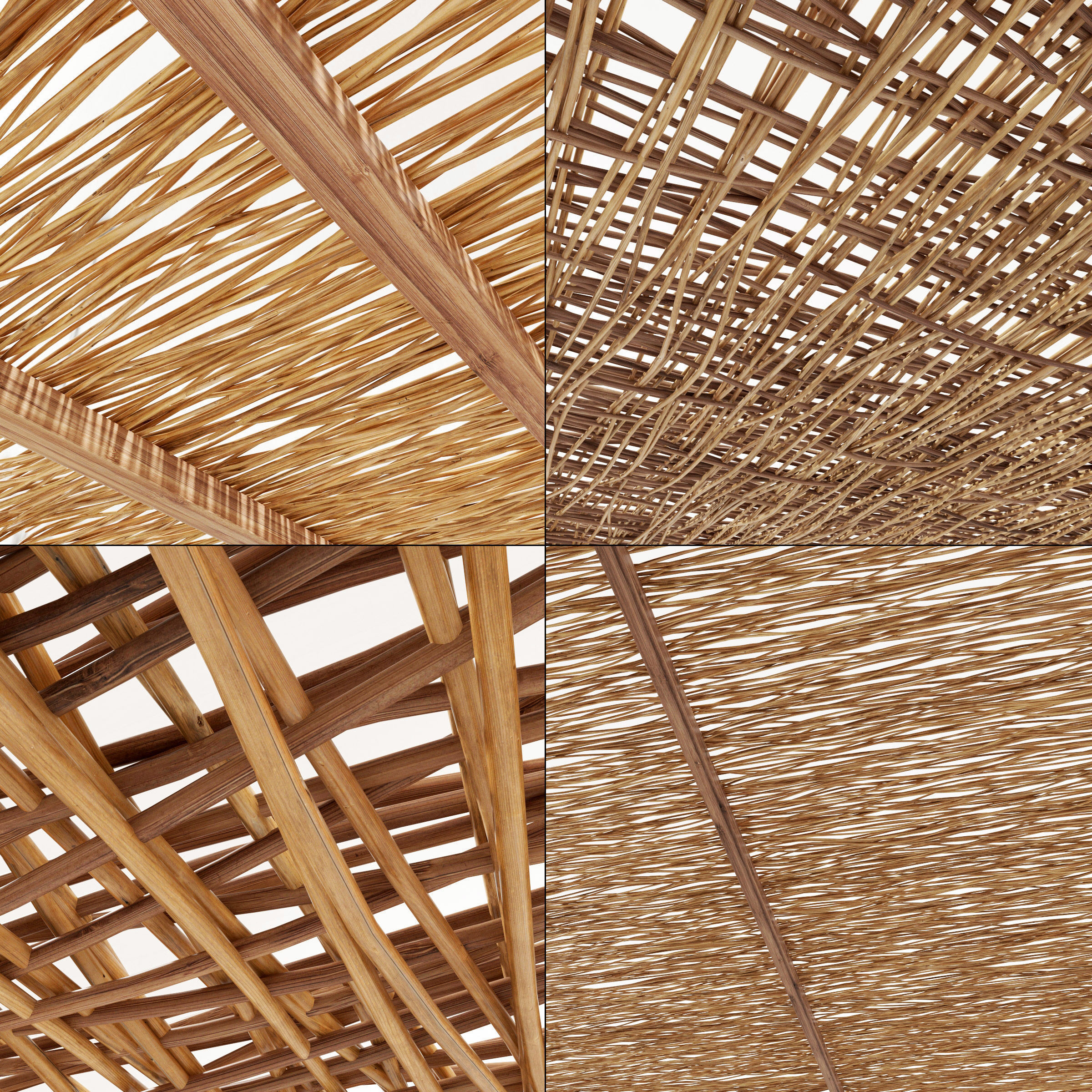 Ceiling wood thin branch beam n1