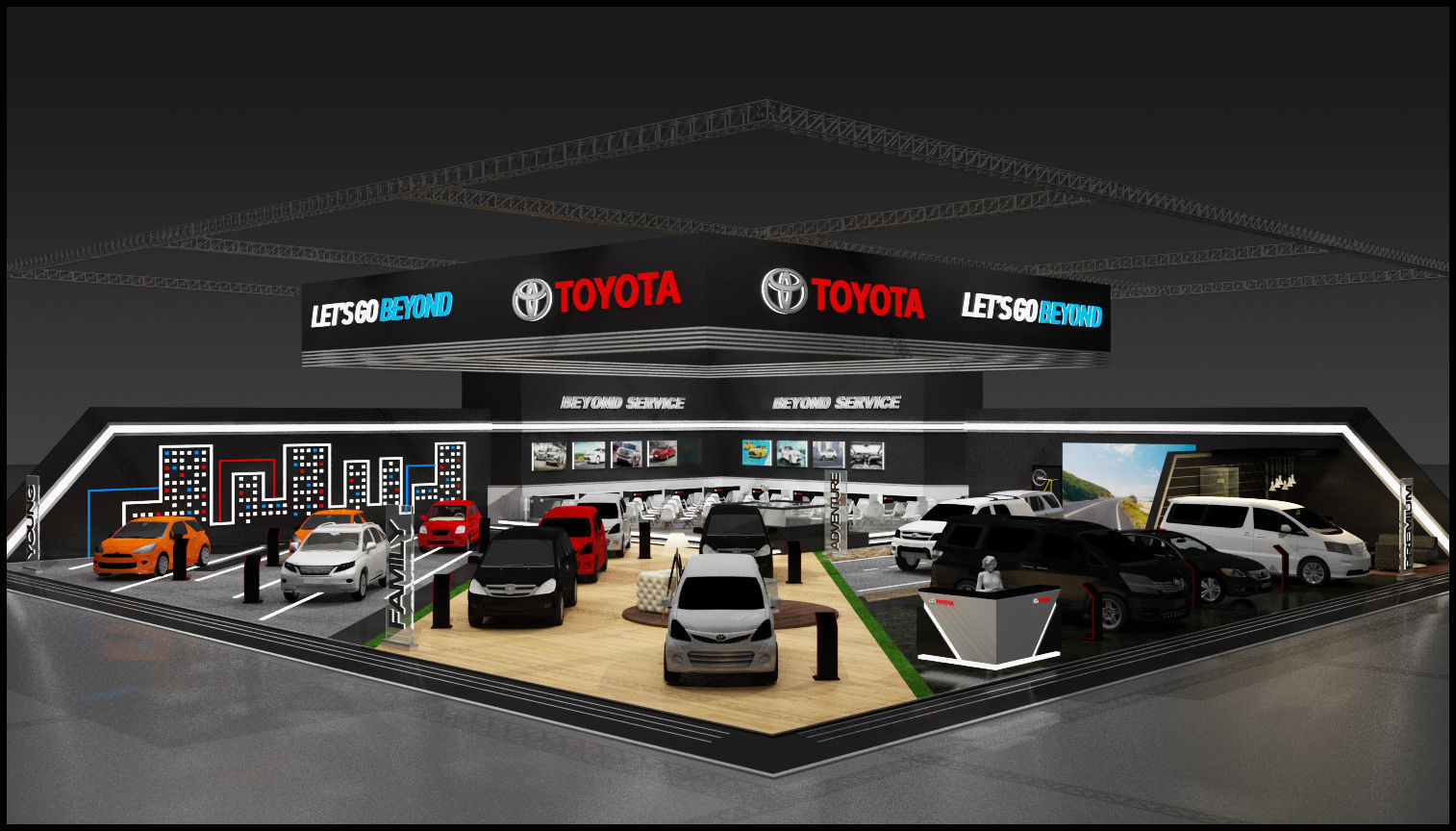 3D model Booth Car Exhibition CGTrader