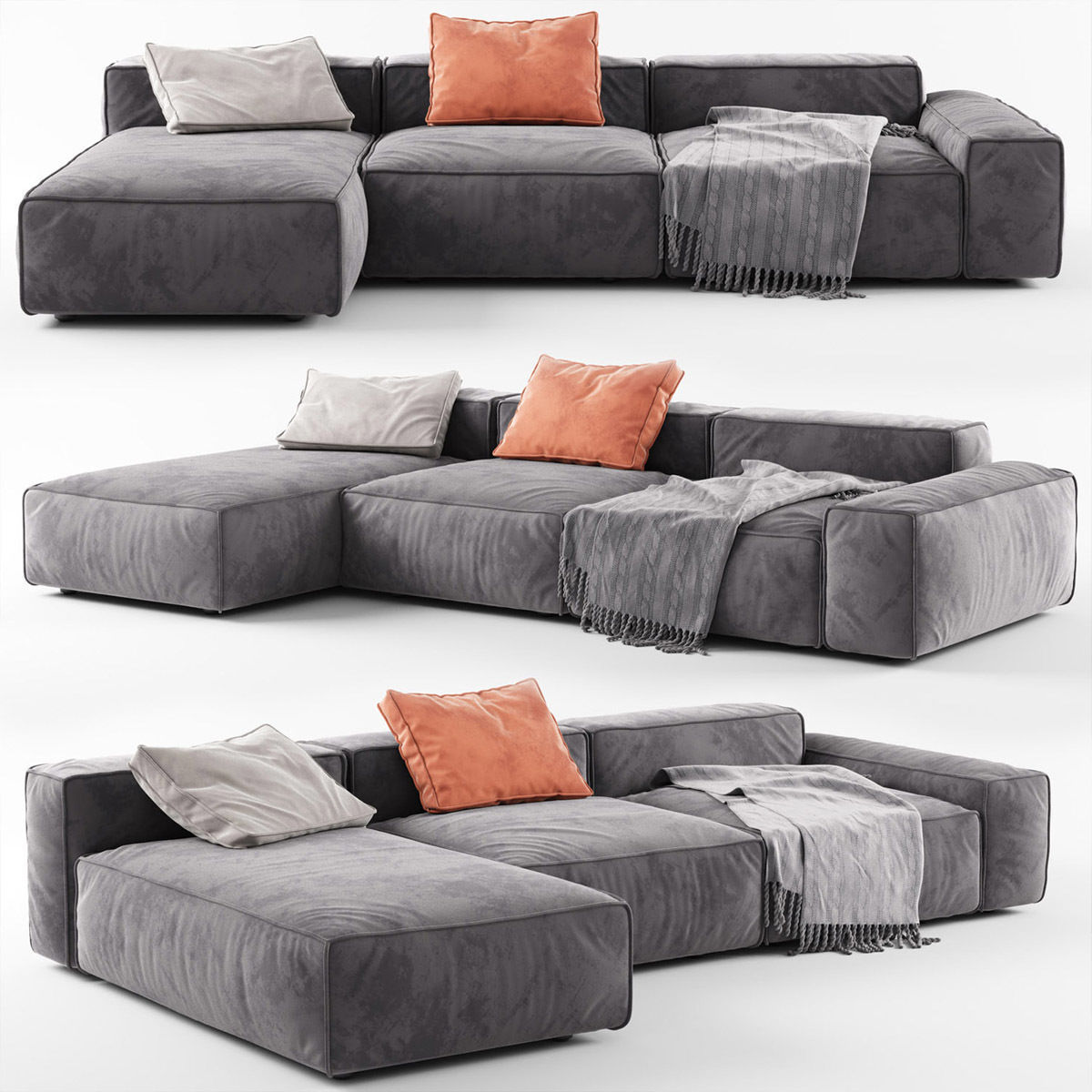 Modern Modular Corner Sofa 03 3D model CGTrader