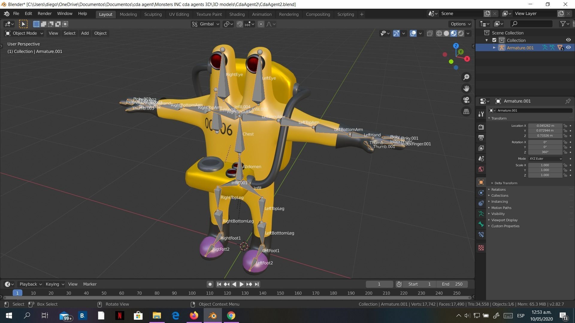 3D model Low-Poly Monsters Inc CDA agents 3D models rigged HAZMAT SUIT ...