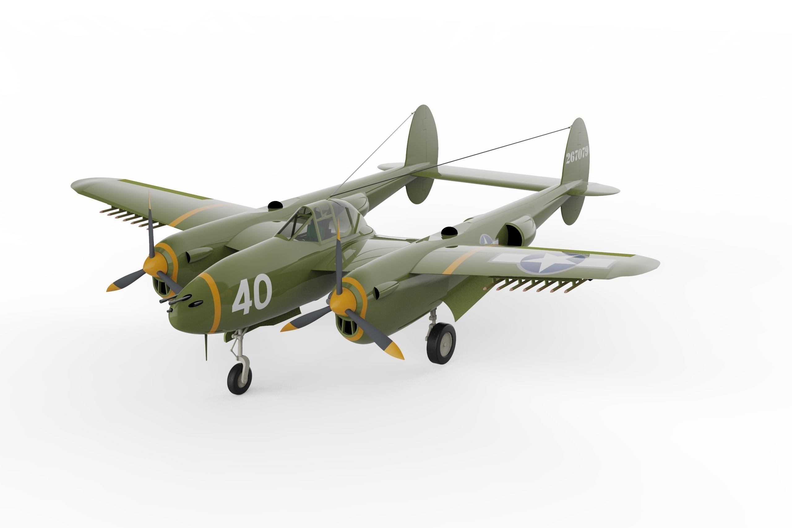 Lockheed P-38 Lightning 3D model | CGTrader