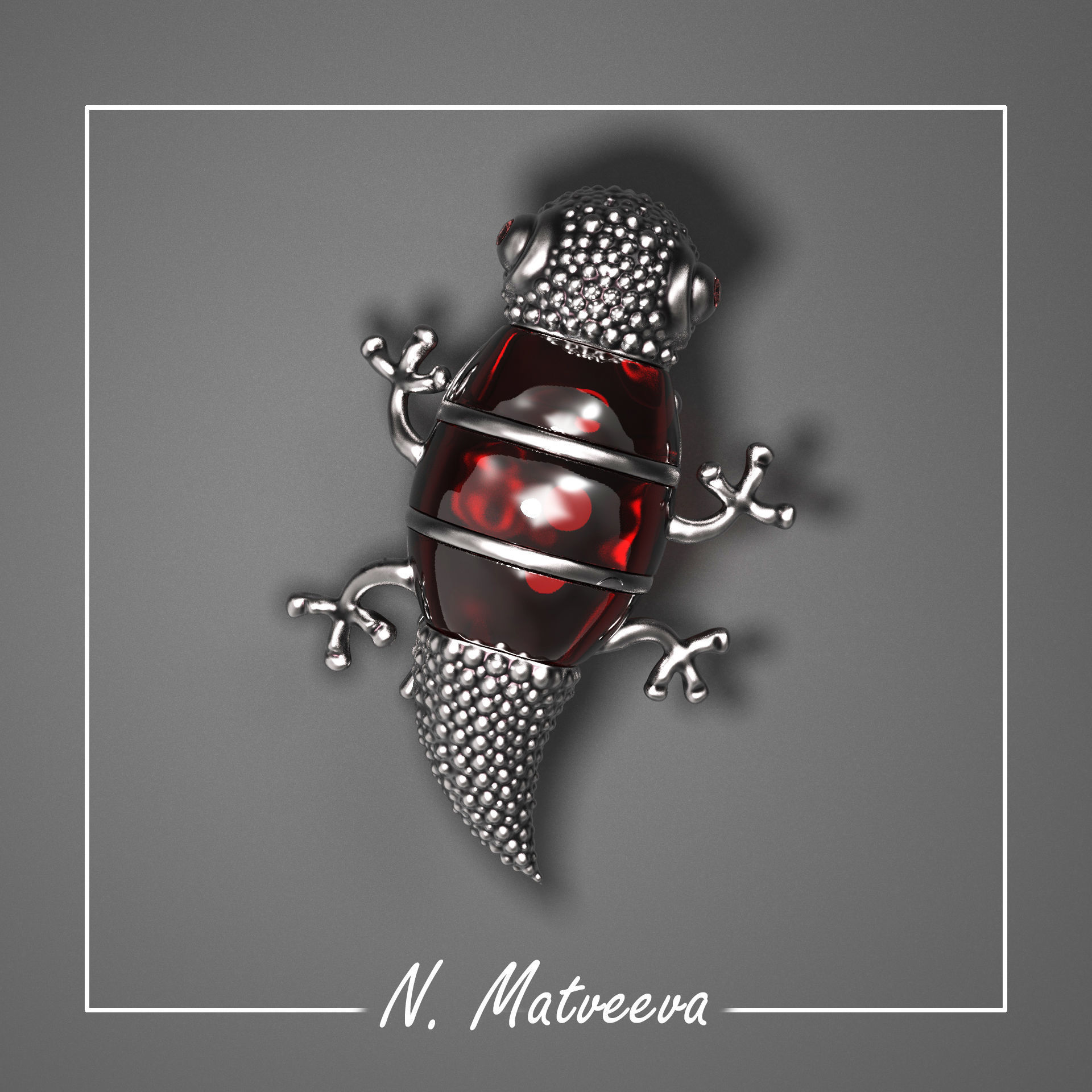 Brooch Gecko