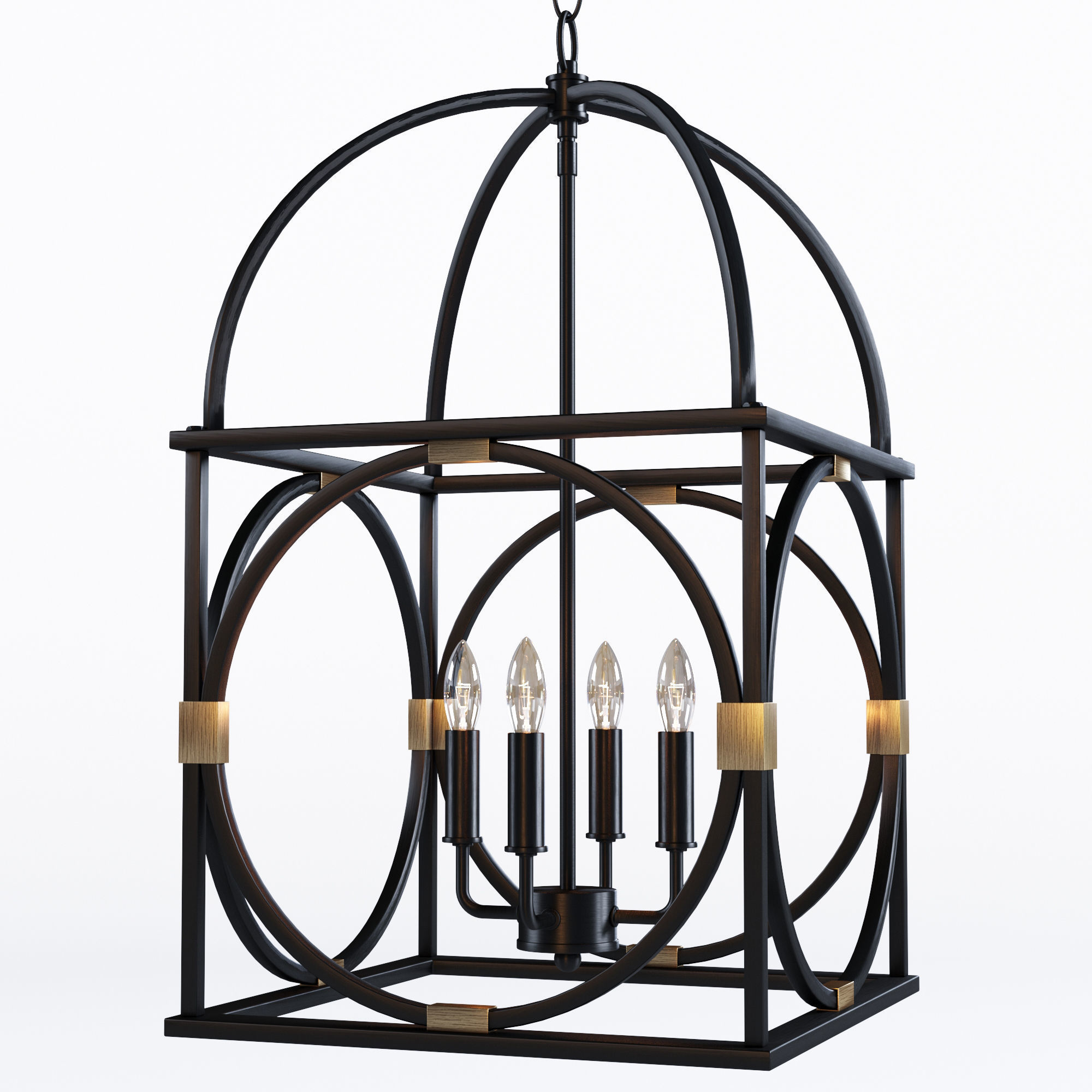 Circle Lattice Hanging Lantern 4 light 3D model CGTrader