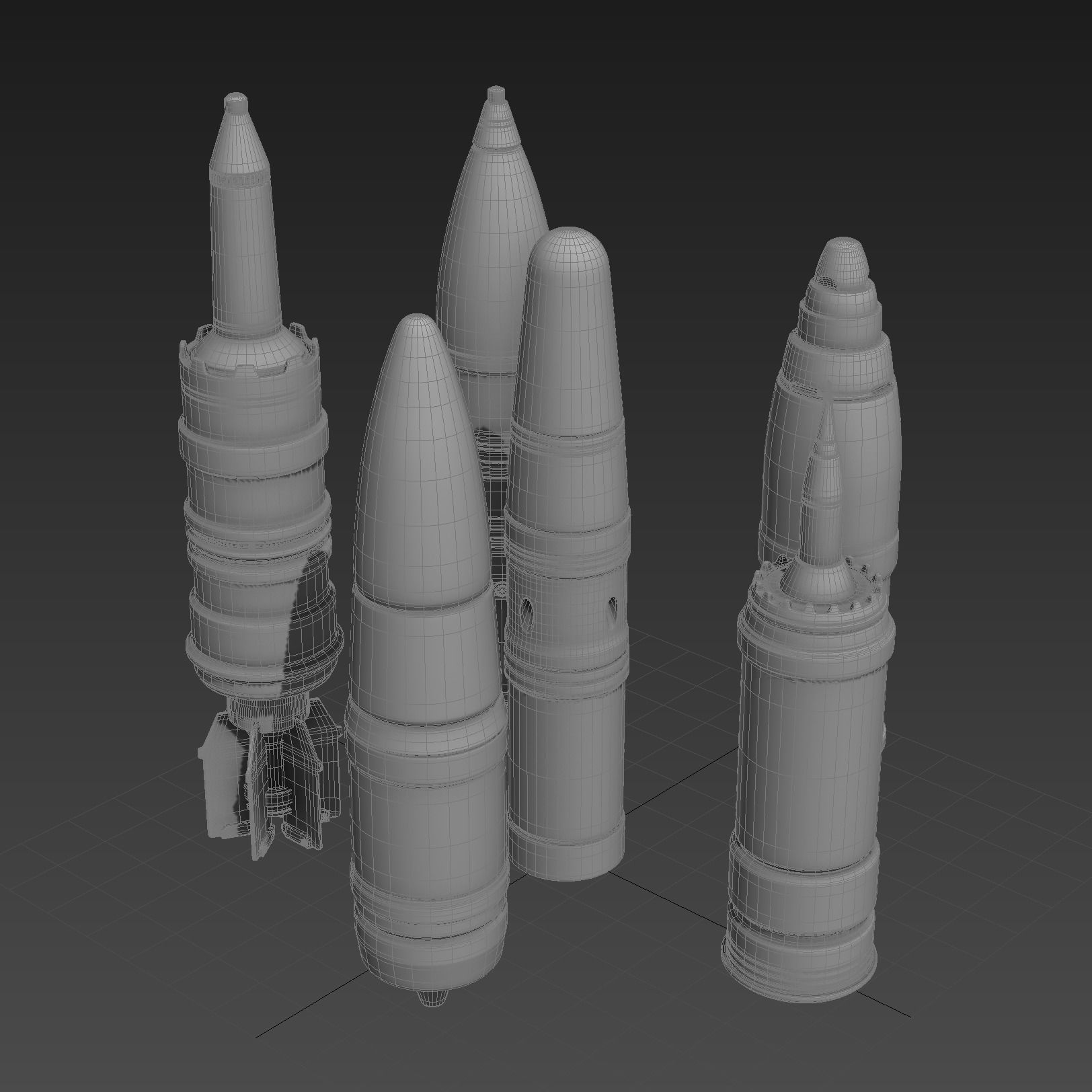 Tank shells collection 3D model CGTrader