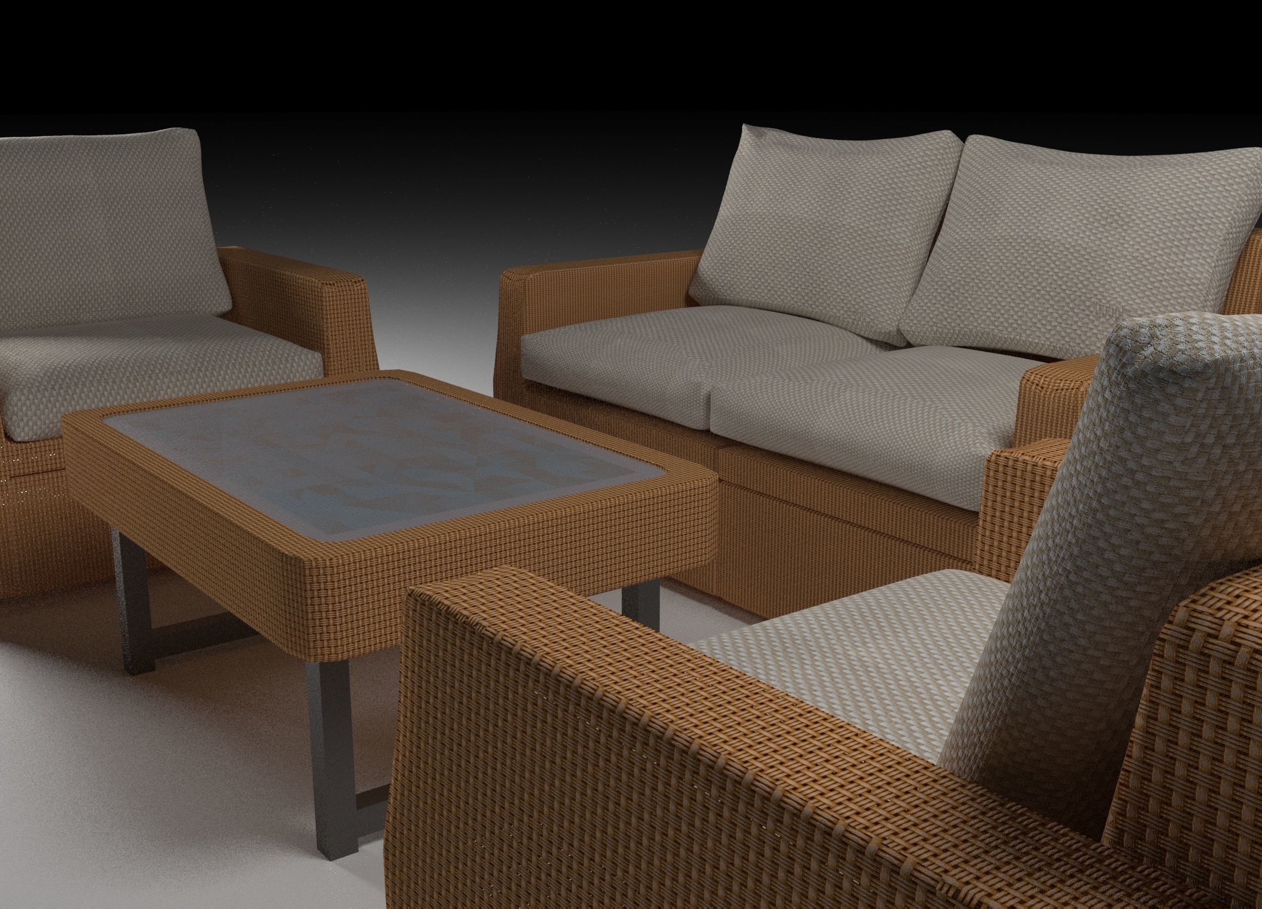 3D Set of garden furniture CGTrader