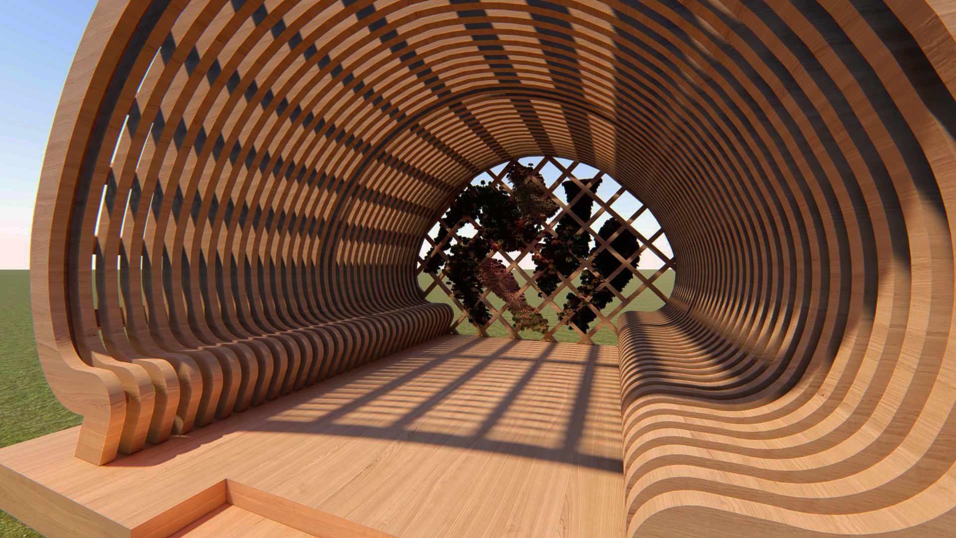 Spade Gazeebo wooden pergola