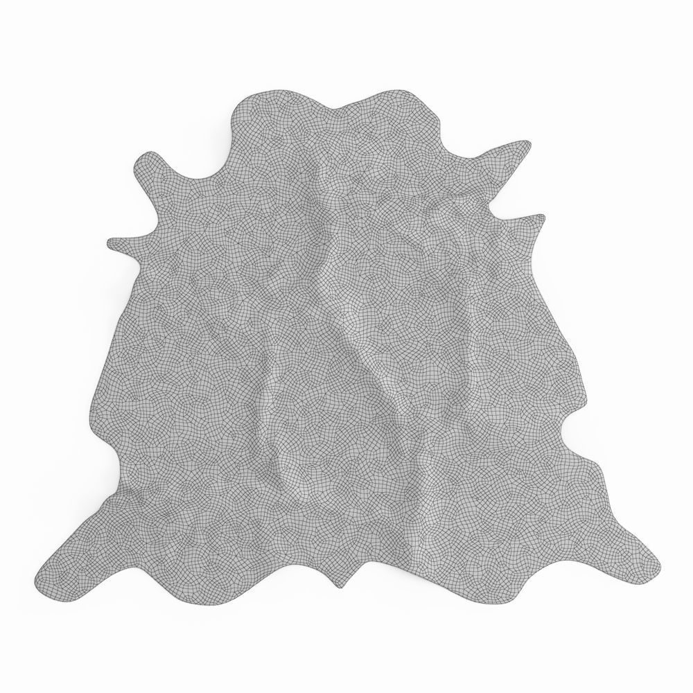 Cowhide Black and White Spotted Rug 3D model CGTrader
