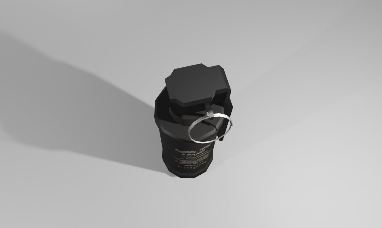 3D model Flash Grenade Flare Explosive Granada VR / AR / lowpoly