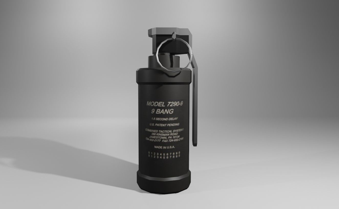 Flash Grenade Flare Explosive Granada 3D asset