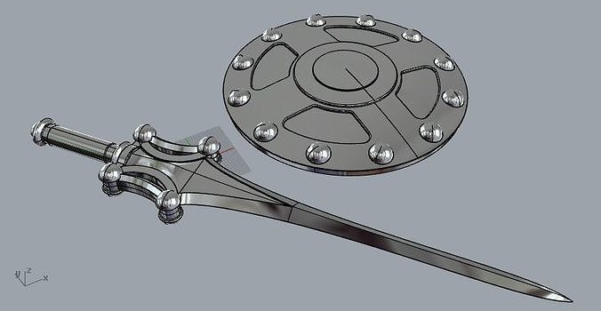 He-Man sword and shield masters of the universe 3D model 3D printable ...