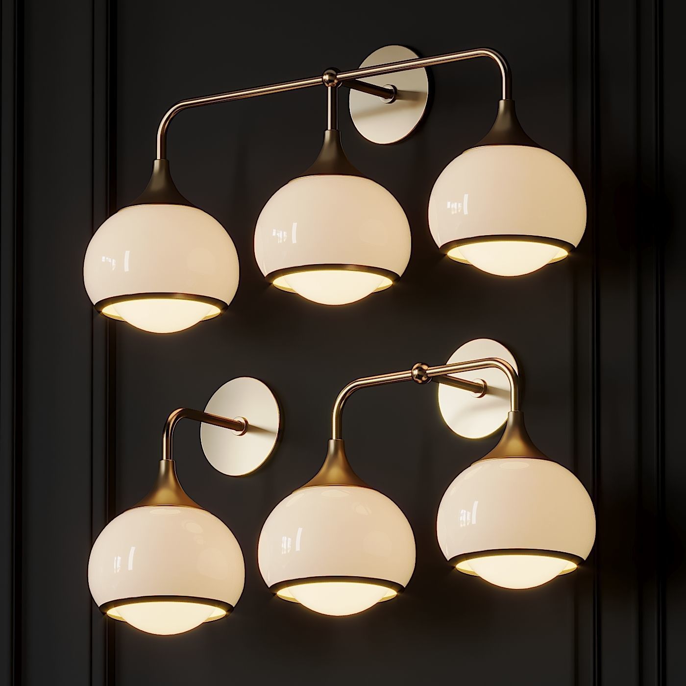 Reese 3-2-1-Light Aged Brass Wall Sconce
