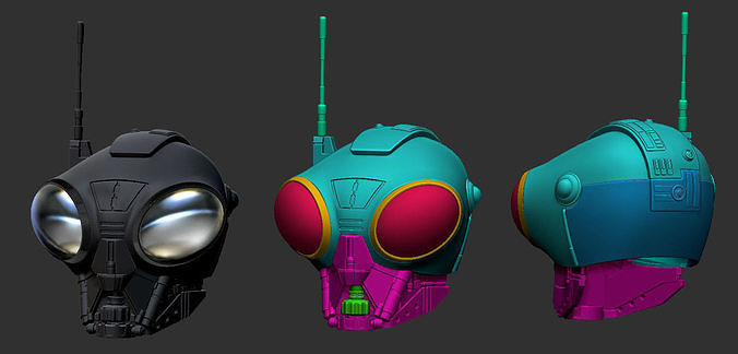 Q9-0 Full Scale Wearable Helmet - 3D Print Ready STL 3D model 3D ...
