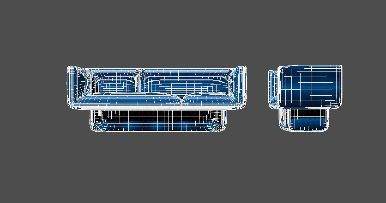 Block sofa and armchair by Mut Design 3D model CGTrader