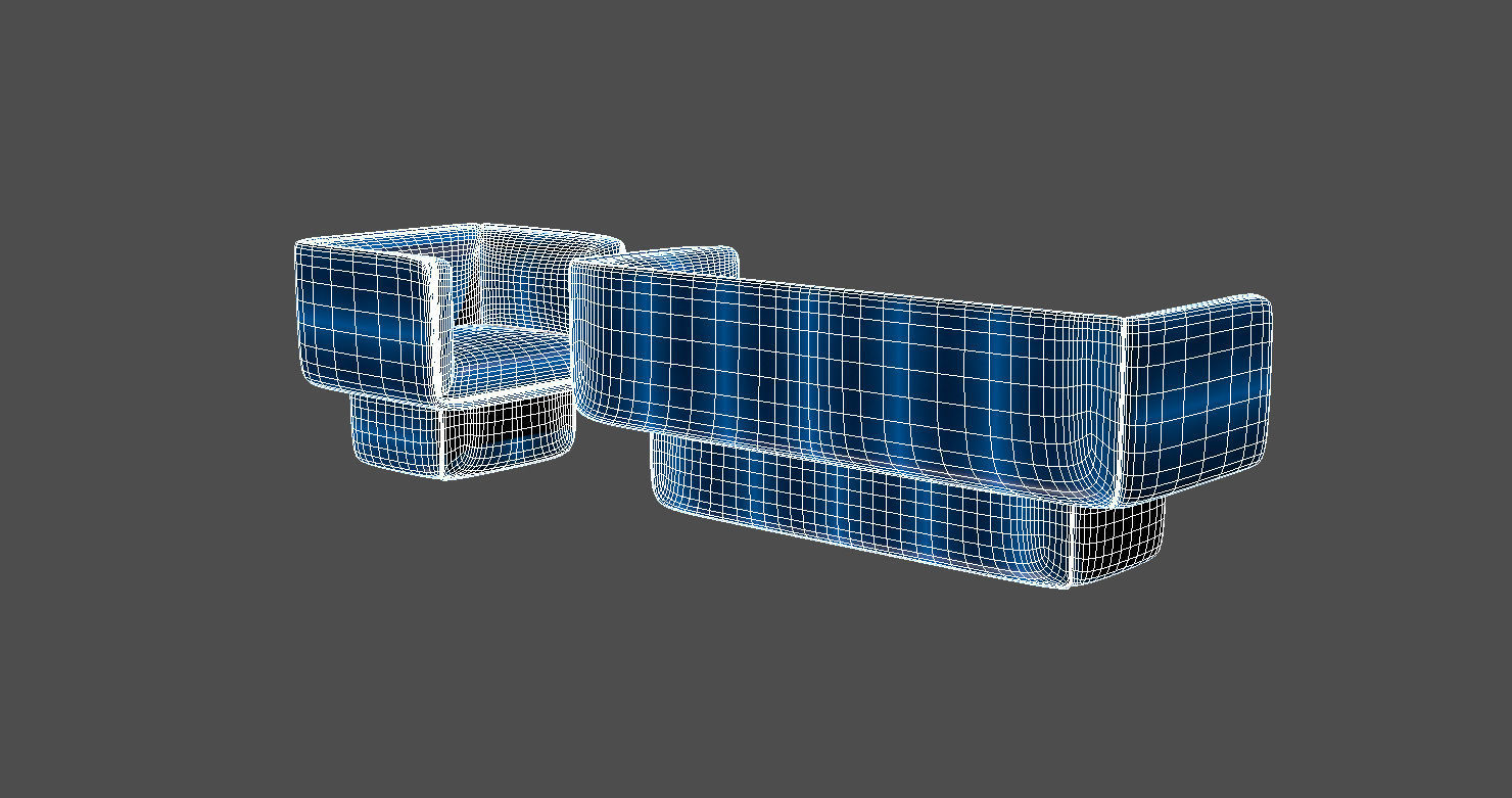Block sofa and armchair by Mut Design 3D model CGTrader