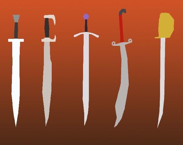 3D asset VR / AR ready Low Poly Swords CGTrader