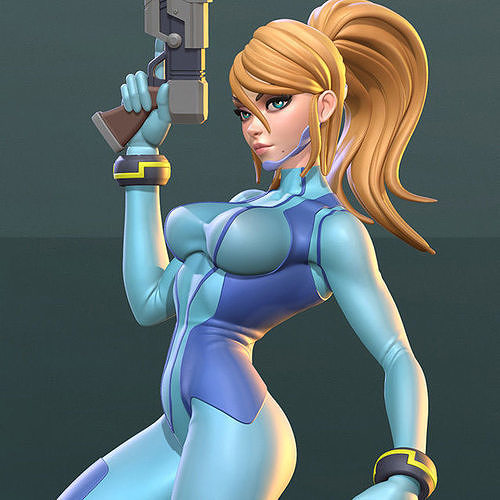 Samus Aran Zero Suit SFW And NSFW Figurine 3D Print Model STL 3D Model 