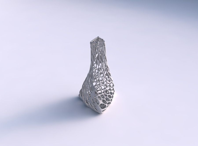 Vase twist tilted triangle with twisted dense organic lattice 3D model ...