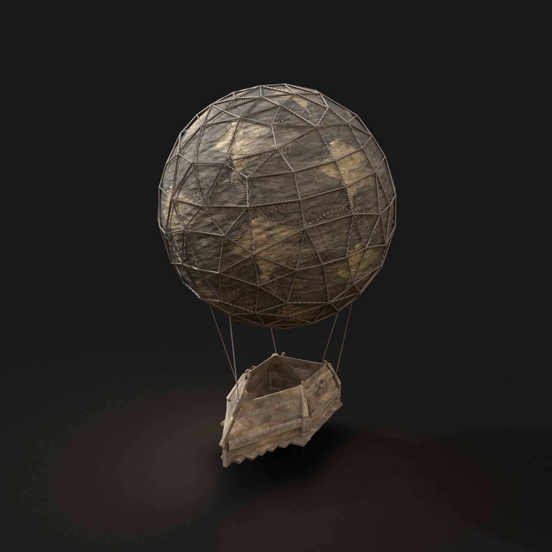 3D model AAA NEXTGEN Medieval Small Balloon Airship Primal Wooden ...