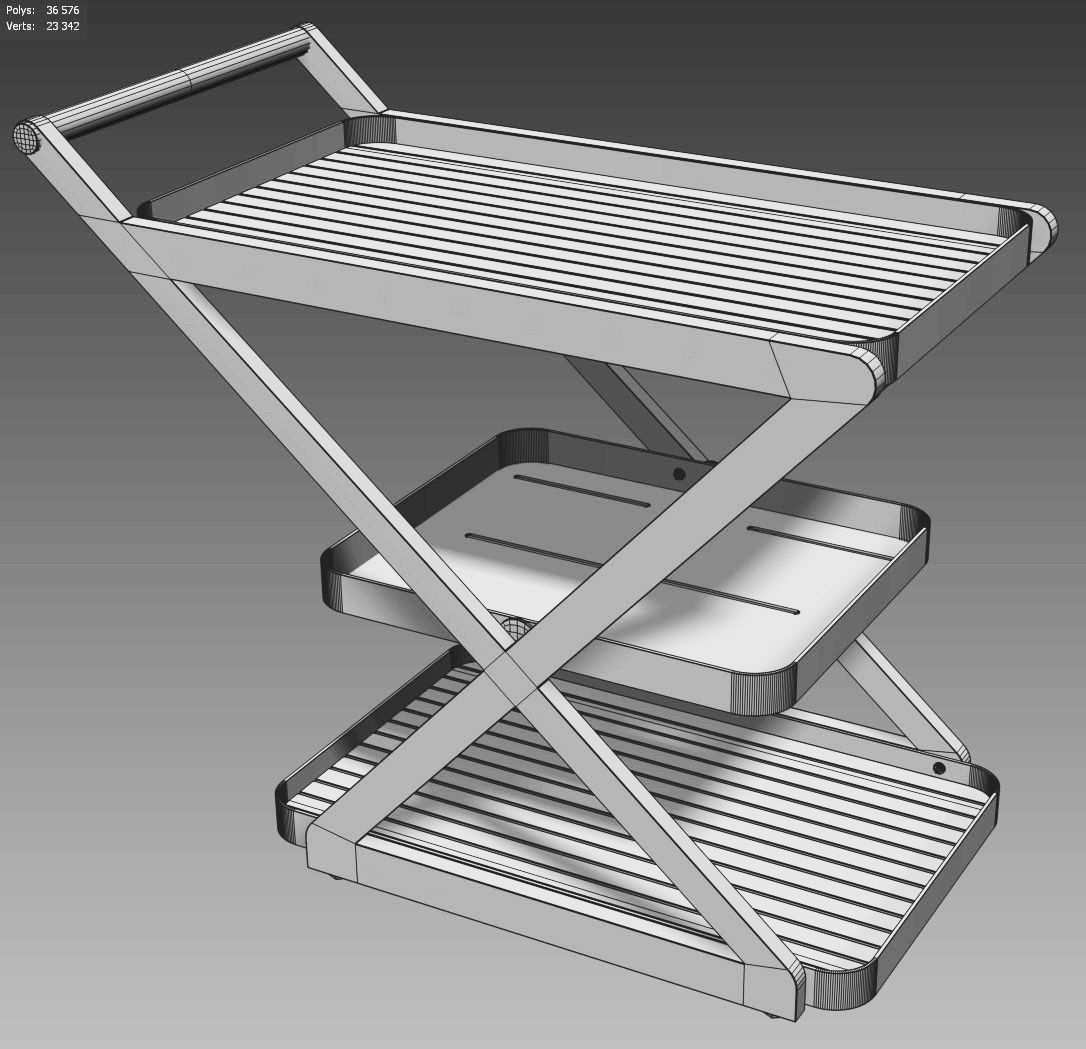 Urban Retreat Outdoor Serving Cart 3D model CGTrader