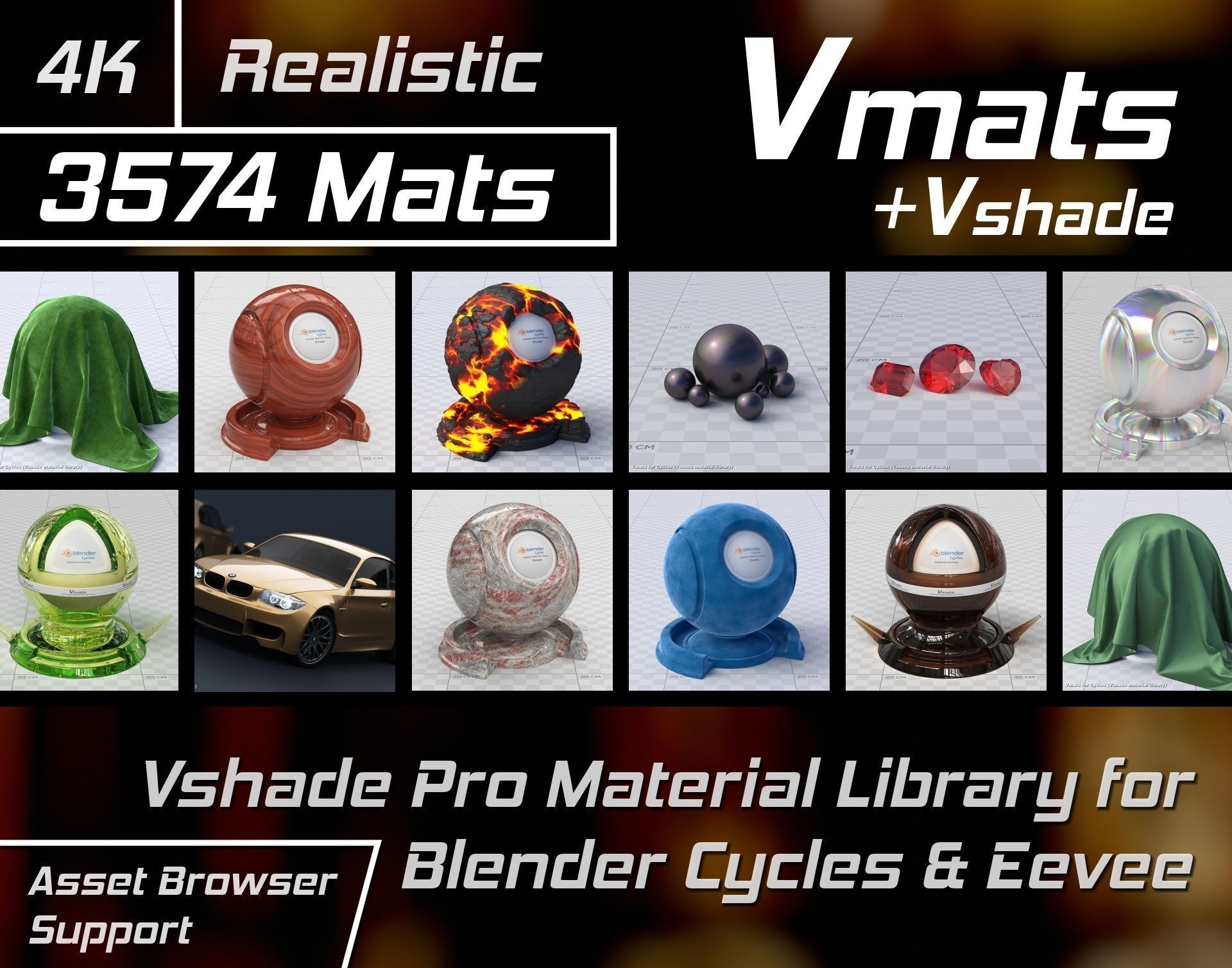 Texture VMATS Realistic Material Library for Blender Cycles and Eevee