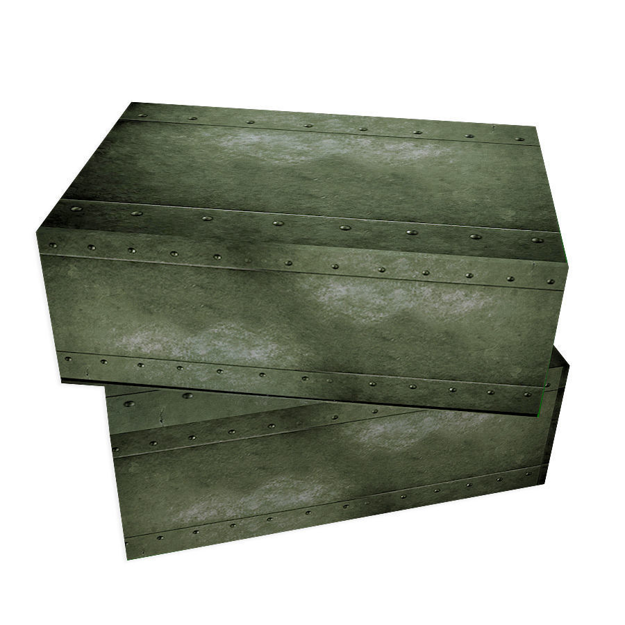 Collection of wooden and metal boxes with realistic textures 3D model ...