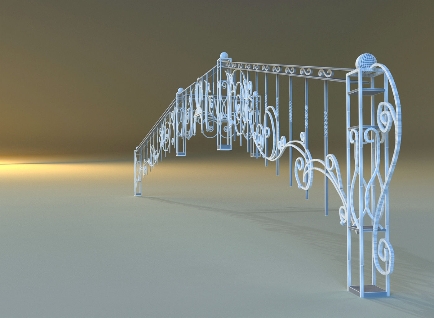 Forged railing 3D model | CGTrader