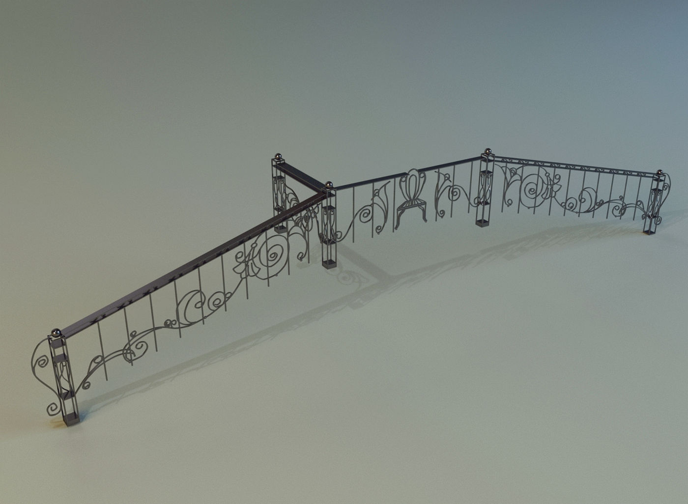 Forged railing 3D model | CGTrader