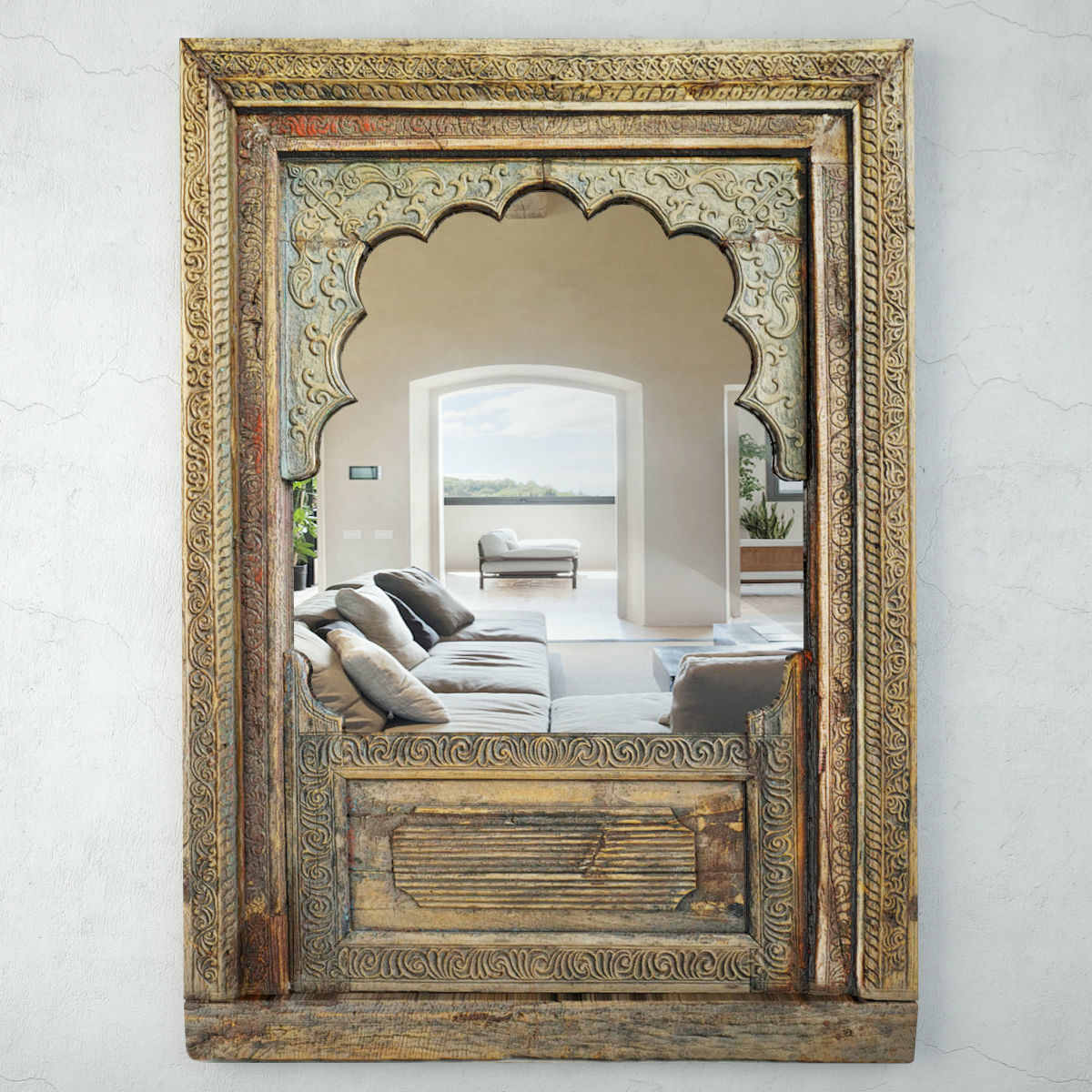 Antique Rajasthan Balcony Mirror 3D model CGTrader