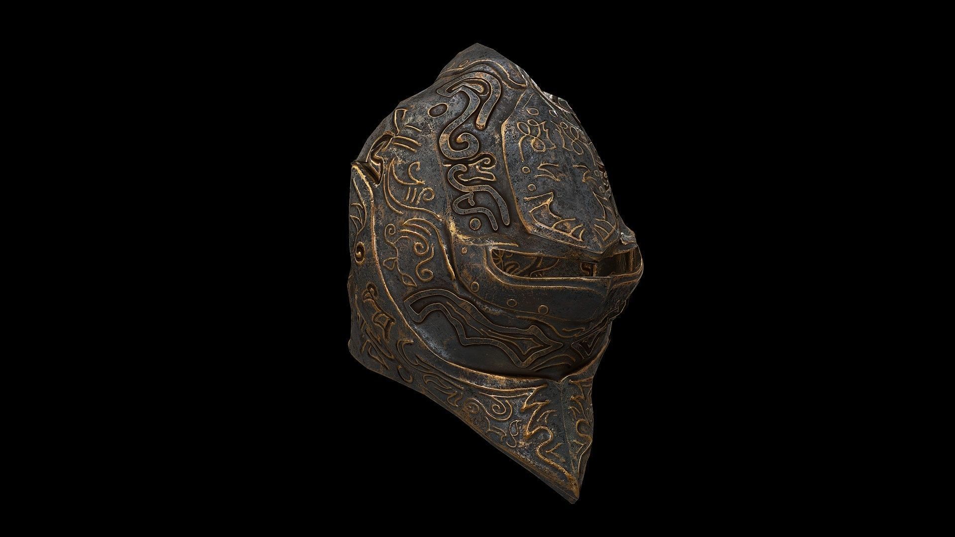 Low poly fantasy helmet for character customisation