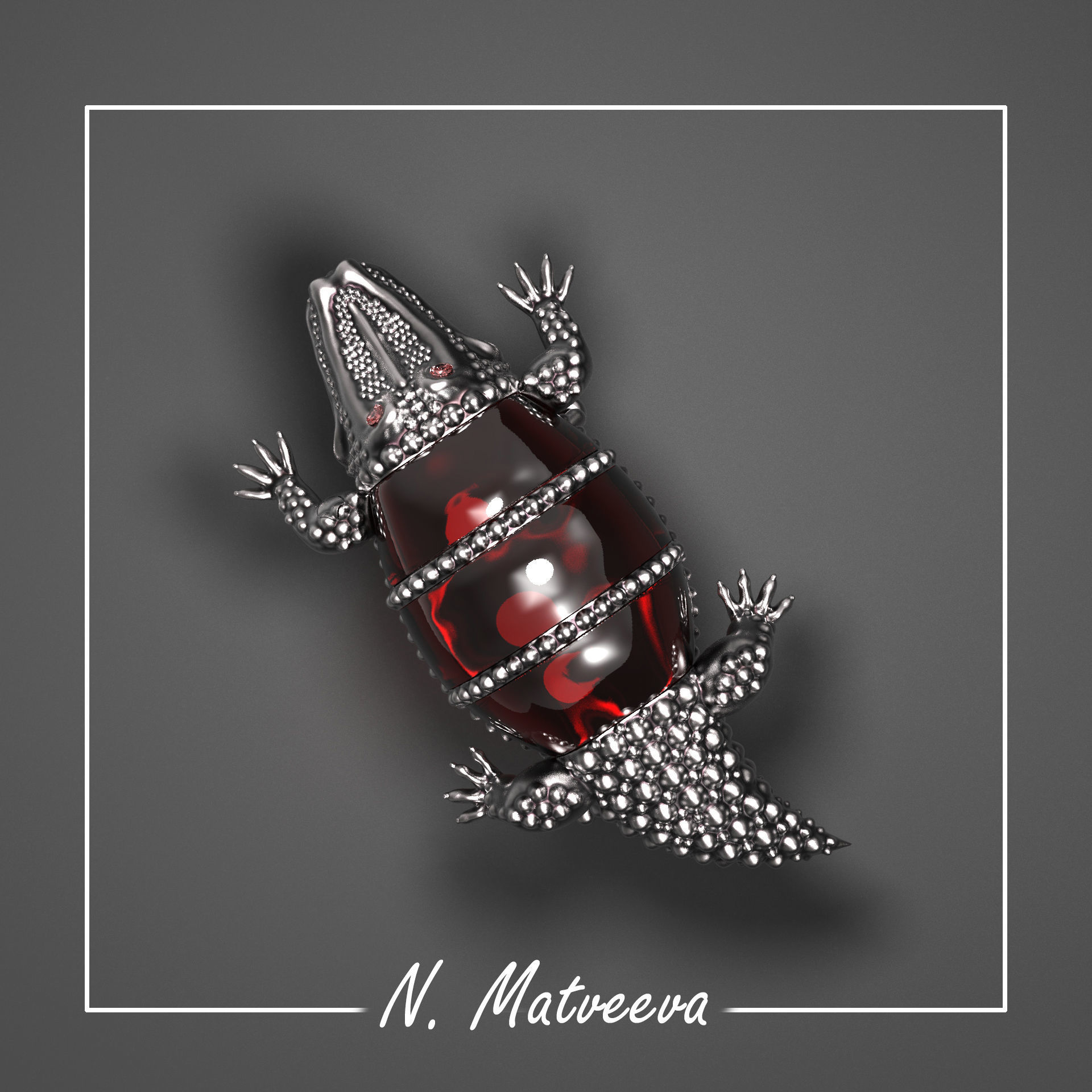 Brooch Crocodile