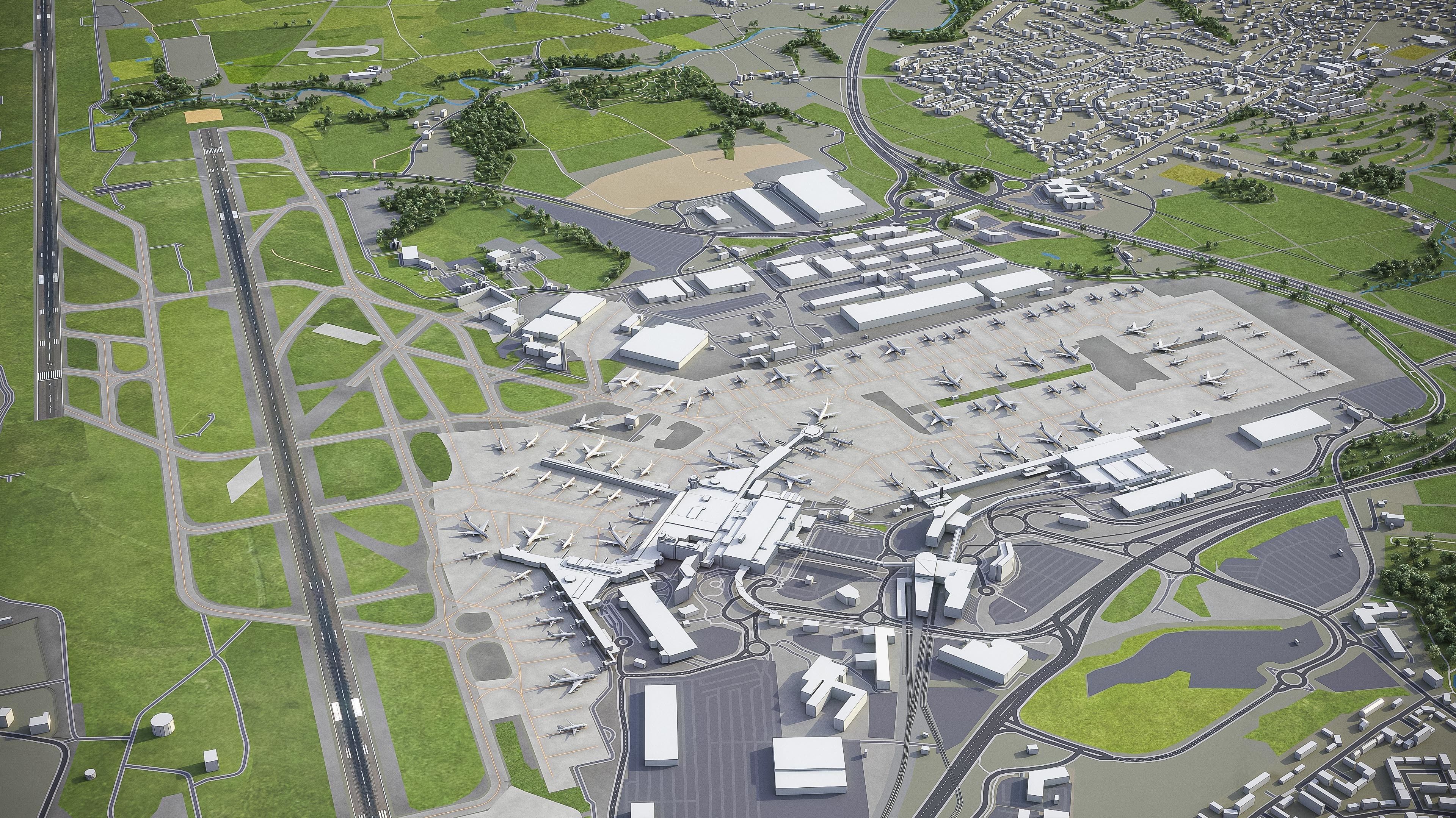 3D model Manchester Airport VR / AR / low-poly | CGTrader