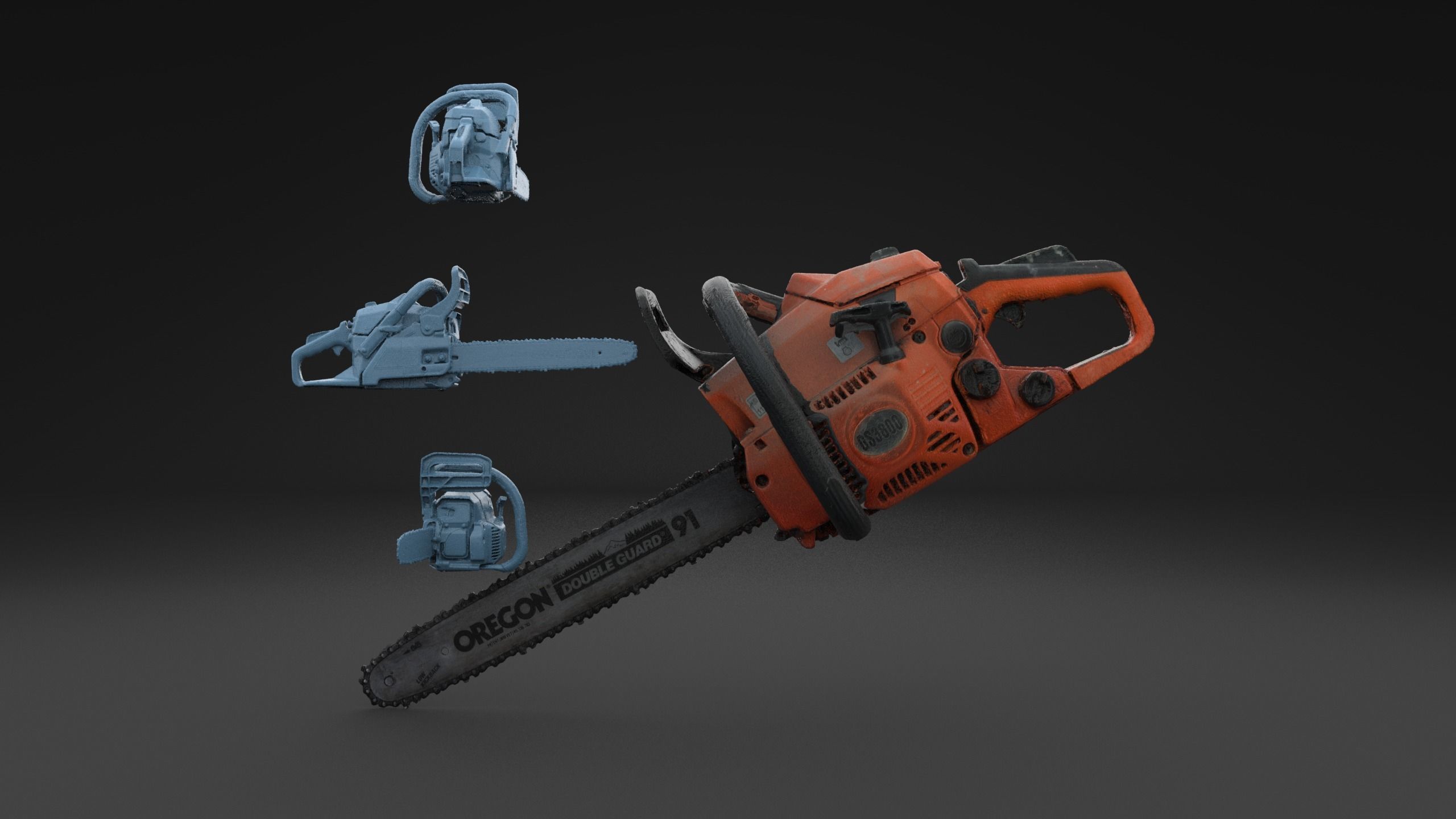 Scanned Chainsaw HIGH POLY