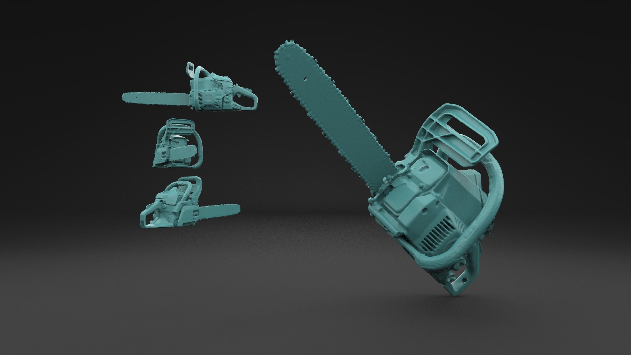 Scanned Chainsaw 3D Print Model