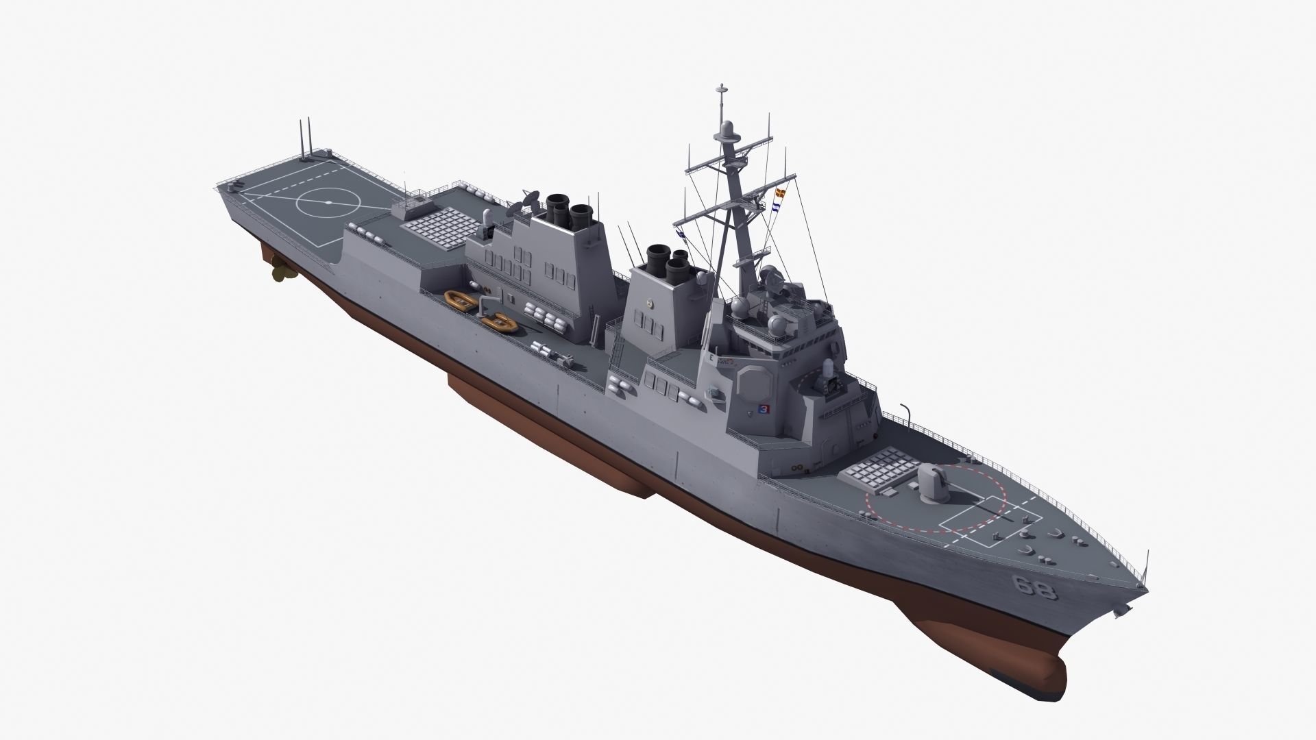 Arleigh Burke Destroyer DDG68 3D | CGTrader